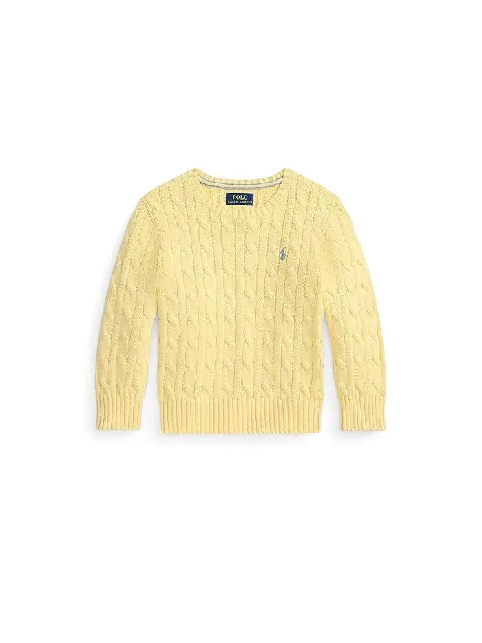Свитер вязаный Cable-Knit Cotton Polo Ralph Lauren Kids — изображение 1 из 2, желтый