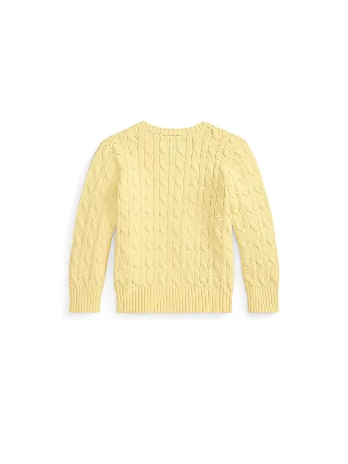 Свитер вязаный Cable-Knit Cotton Polo Ralph Lauren Kids — изображение 2 из 2, желтый