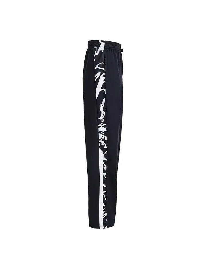 Штаны зауженные с принтом Brawler Print Fill Tapered Pants Under Armour Kids — изображение 3 из 3, черный/белый