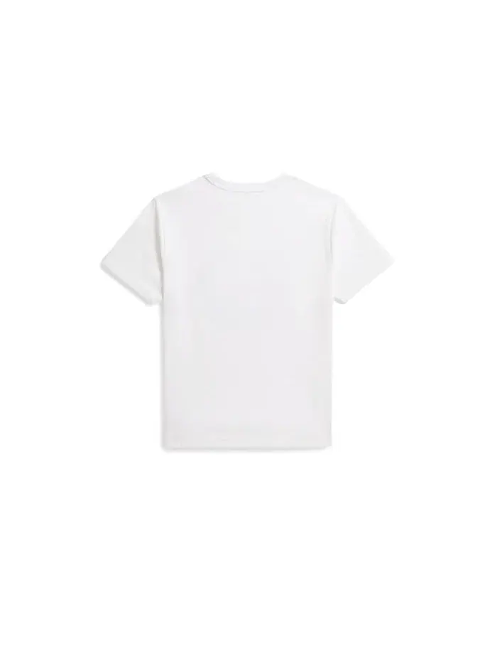 Футболка с графическим принтом Cotton Jersey Graphic Tee Polo Ralph Lauren Kids — изображение 2 из 5, белый