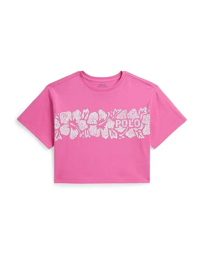 Футболка с принтом хлопковая Boxy Tee Polo Ralph Lauren Kids