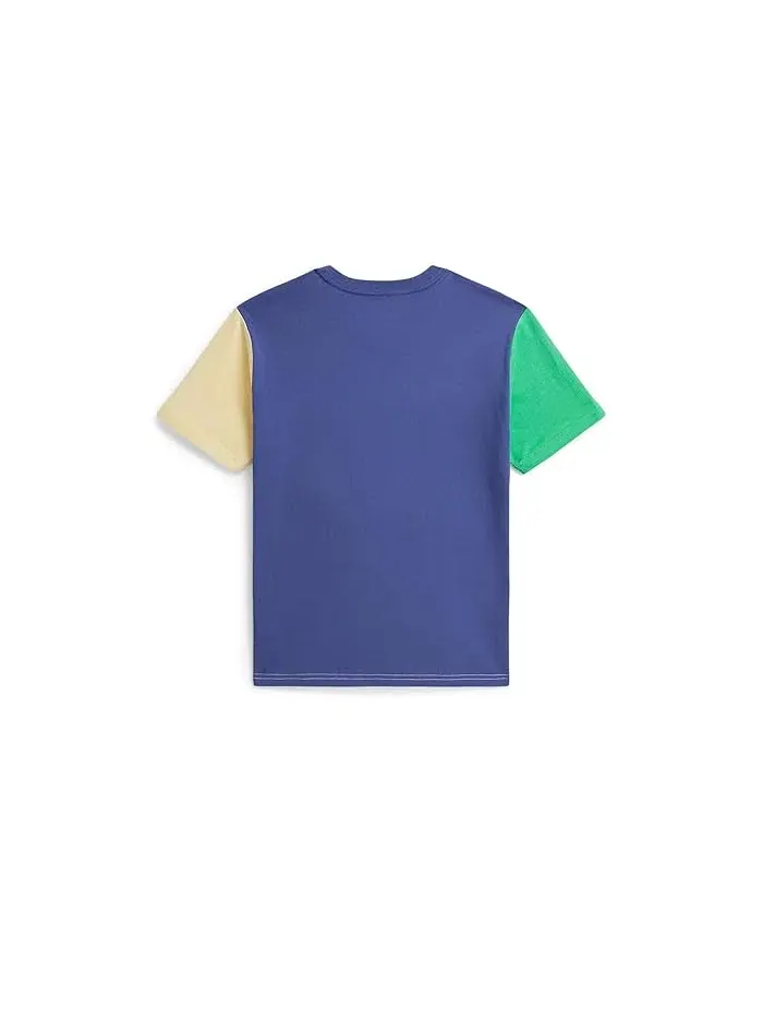 Футболка с цветовой блокировкой Color-Blocked Cotton Jersey Tee Polo Ralph Lauren Kids — изображение 2 из 2, мульти