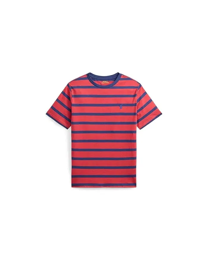 Футболка поло из хлопка с полосками Polo Ralph Lauren Kids — изображение 1 из 2