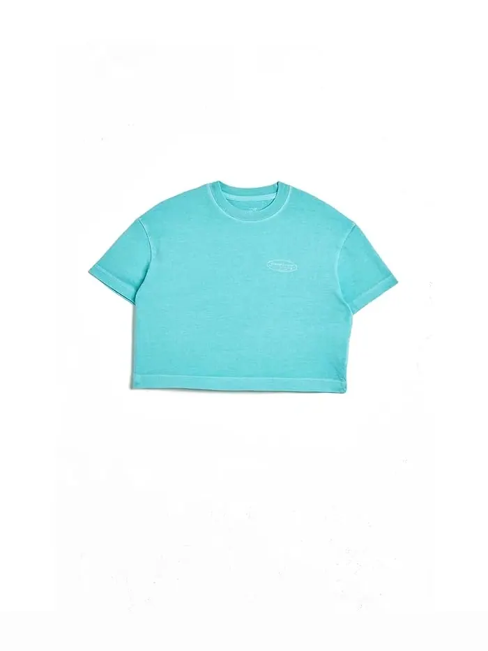 Футболка укороченная с принтом Cropped Tee Vineyard Vines Kids — изображение 1 из 4, темно-синий