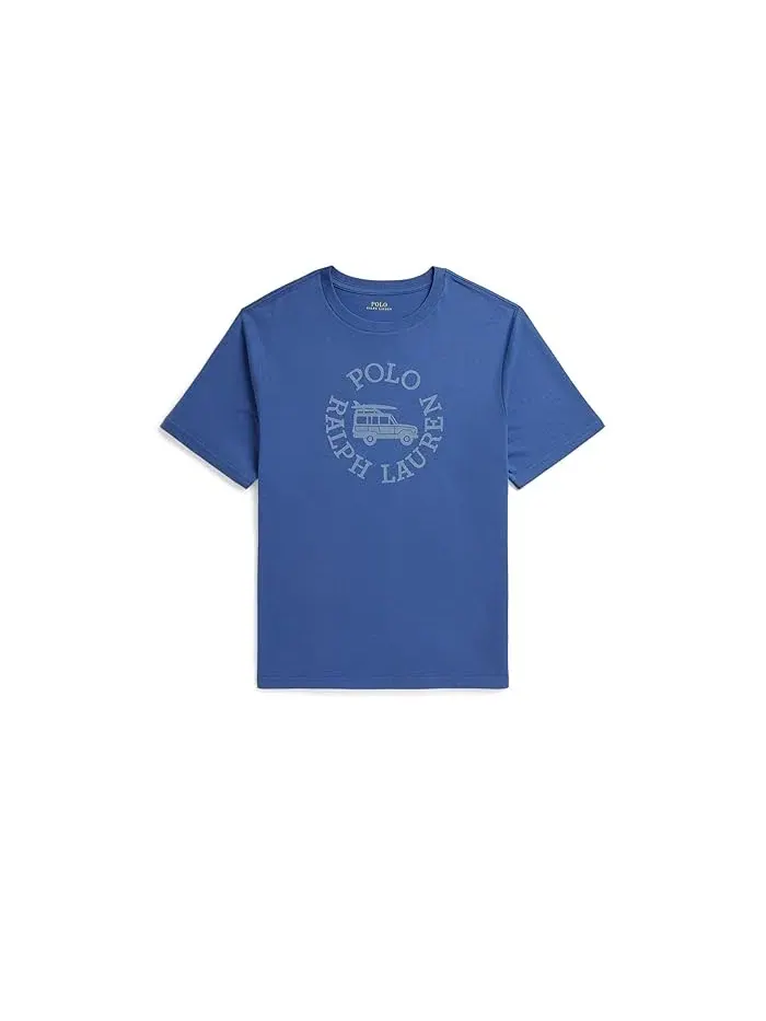 Футболка хлопковая Logo Cotton Jersey Tee Polo Ralph Lauren Kids — изображение 1 из 5, синий