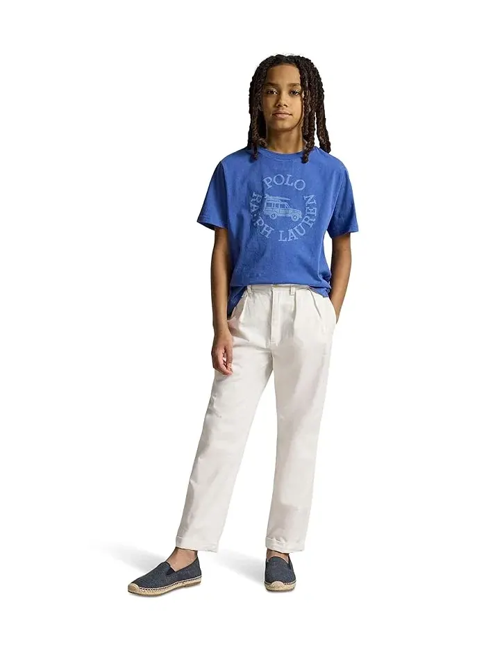 Футболка хлопковая Logo Cotton Jersey Tee Polo Ralph Lauren Kids — изображение 3 из 5, синий