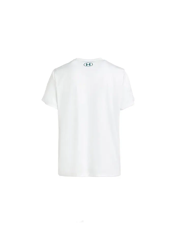Футболка Tech Logo Graphic Short Sleeve Crew Under Armour Kids — изображение 2 из 3, белый/синий