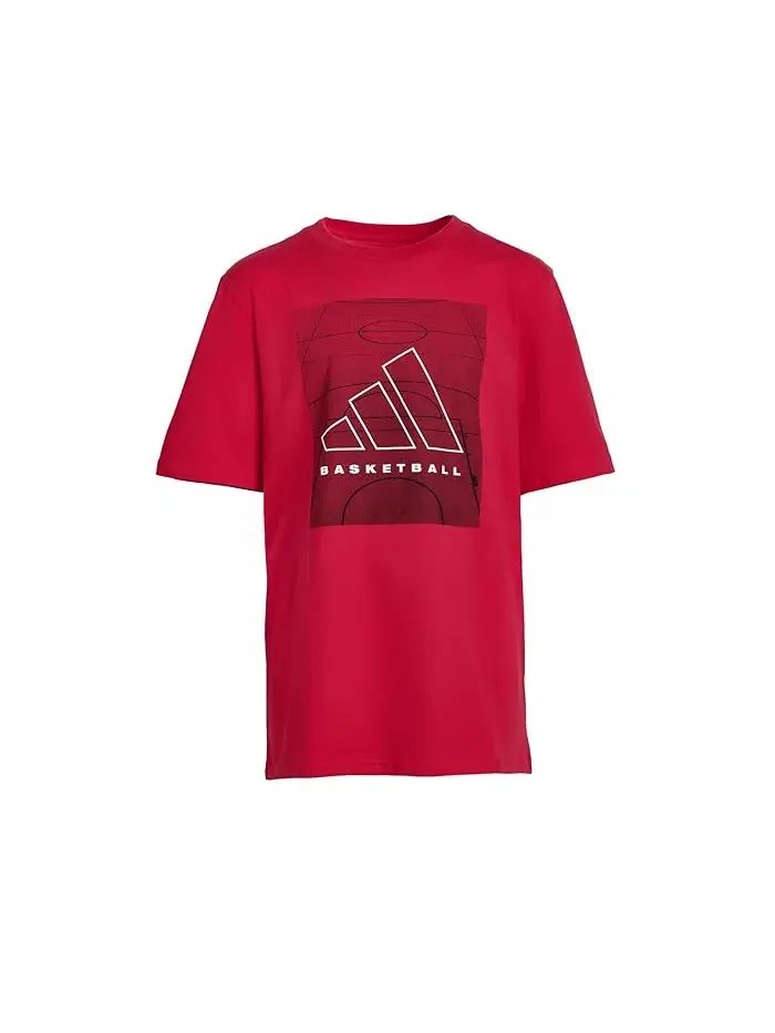 Футболка Basketball Court Tee Adidas Kids — изображение 1 из 3, рубин