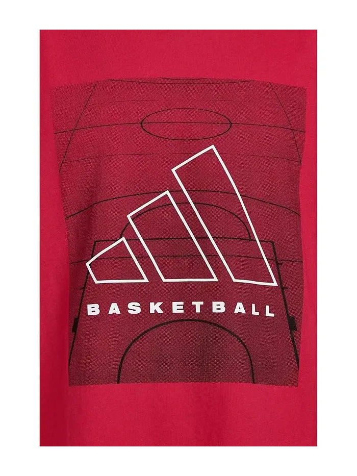 Футболка Basketball Court Tee Adidas Kids — изображение 3 из 3, рубин