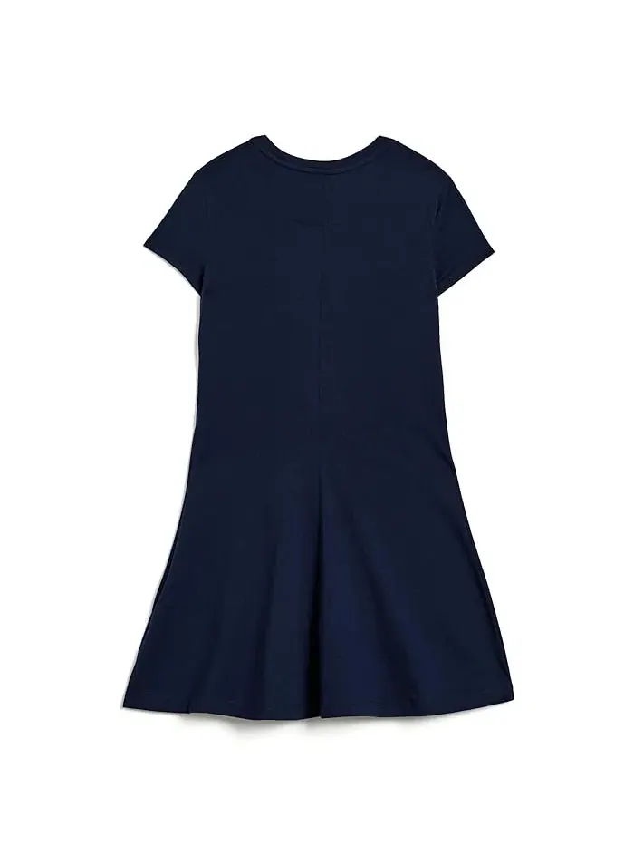 Платье хлопковое джерси Polo Bear Polo Ralph Lauren Kids — изображение 2 из 3, темно-синий