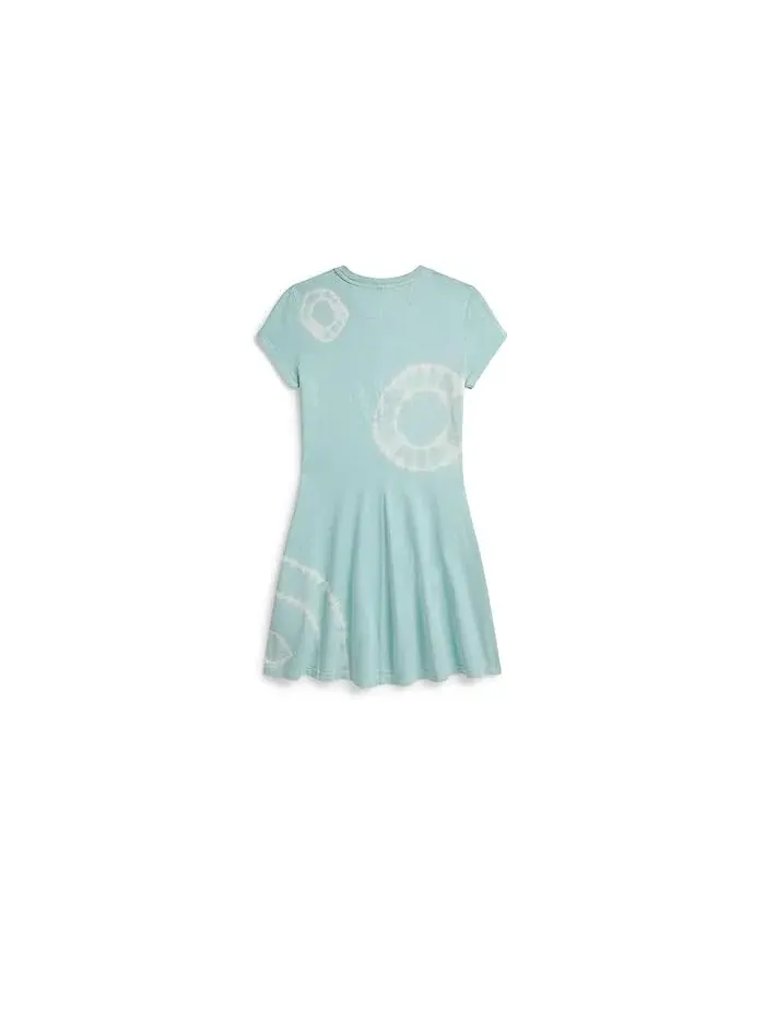 Платье с принтом Polo Bear хлопковый джерси Polo Ralph Lauren Kids — изображение 2 из 5, паракетовый