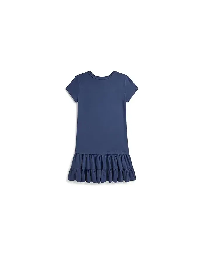 Платье хлопковое Polo Bear Tiered Cotton Jersey Dress Polo Ralph Lauren Kids — изображение 2 из 2, синий