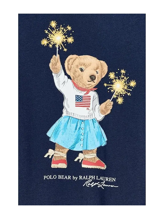 Платье хлопковое Polo Bear Ralph Lauren Polo Ralph Lauren Kids — изображение 3 из 3, темно-синий
