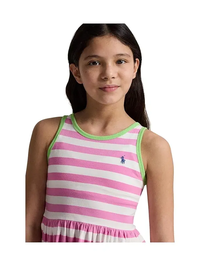 Платье из хлопкового джерси полосатое Polo Ralph Lauren Kids — изображение 4 из 5, свобода
