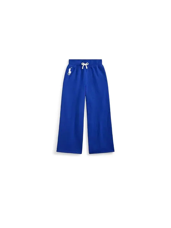 Штаны широкие Big Pony Fleece Wide-leg Sweatpants Polo Ralph Lauren Kids — изображение 1 из 2, сапфировый
