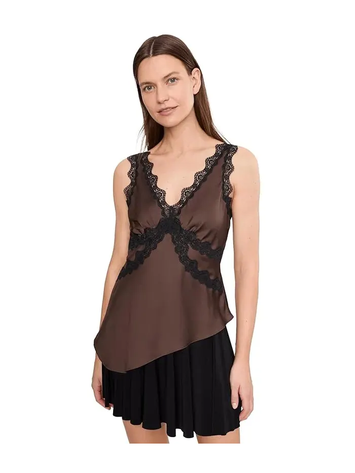 Топ кружевной Silka Lace AllSaints — изображение 1 из 5, коричневый