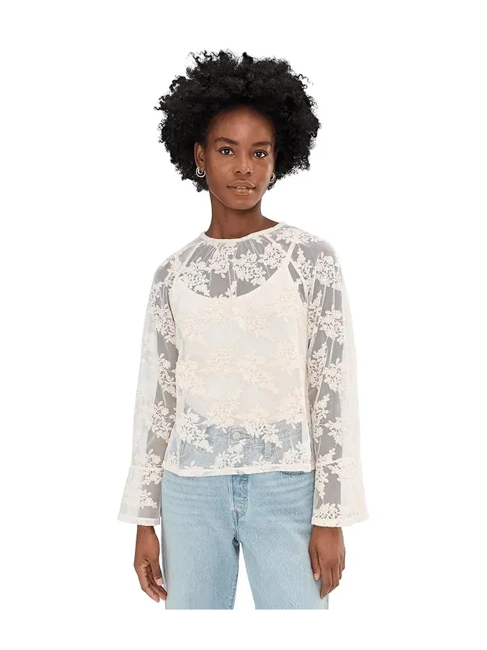 Топ кружевной Boho Lace Sanctuary — изображение 1 из 5, винтажный слоновая кость