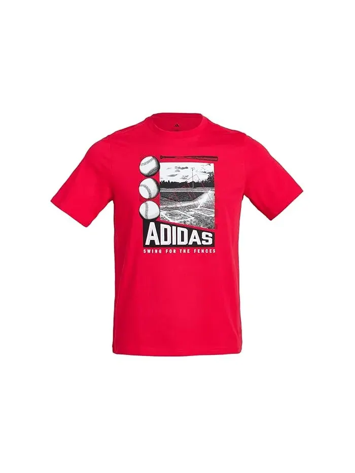 Футболка с принтом Baseball Poster Adidas Kids — изображение 1 из 3, рубин