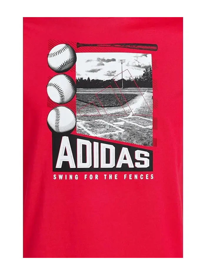 Футболка с принтом Baseball Poster Adidas Kids — изображение 3 из 3, рубин