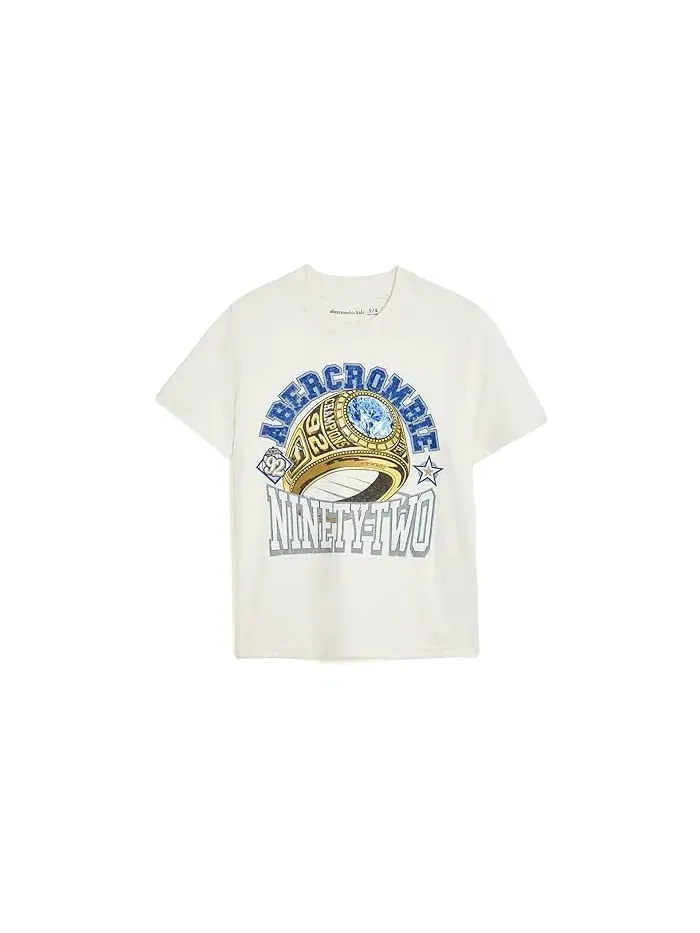 Футболка с принтом чемпионского кольца abercrombie kids — изображение 1 из 3, жет