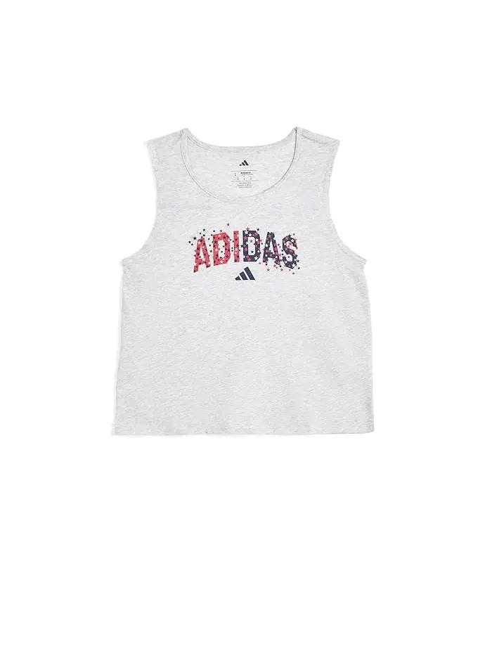 Футболка с принтом Swing Tank Adidas Kids — изображение 1 из 3, серый/мульти