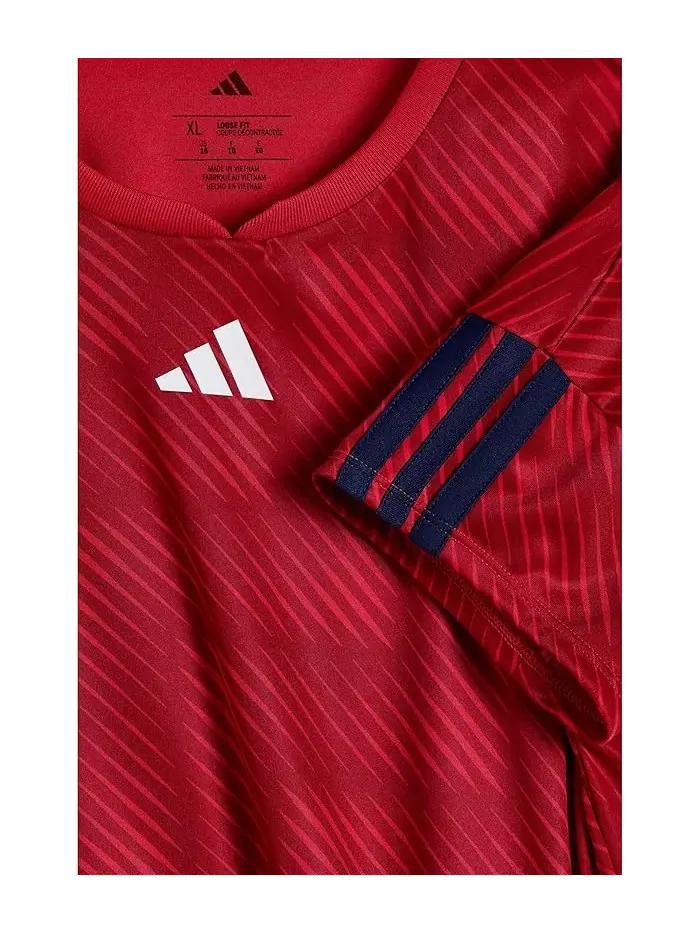 Футболка с принтом Aop World Soccer Top Adidas Kids — изображение 3 из 3, рубин