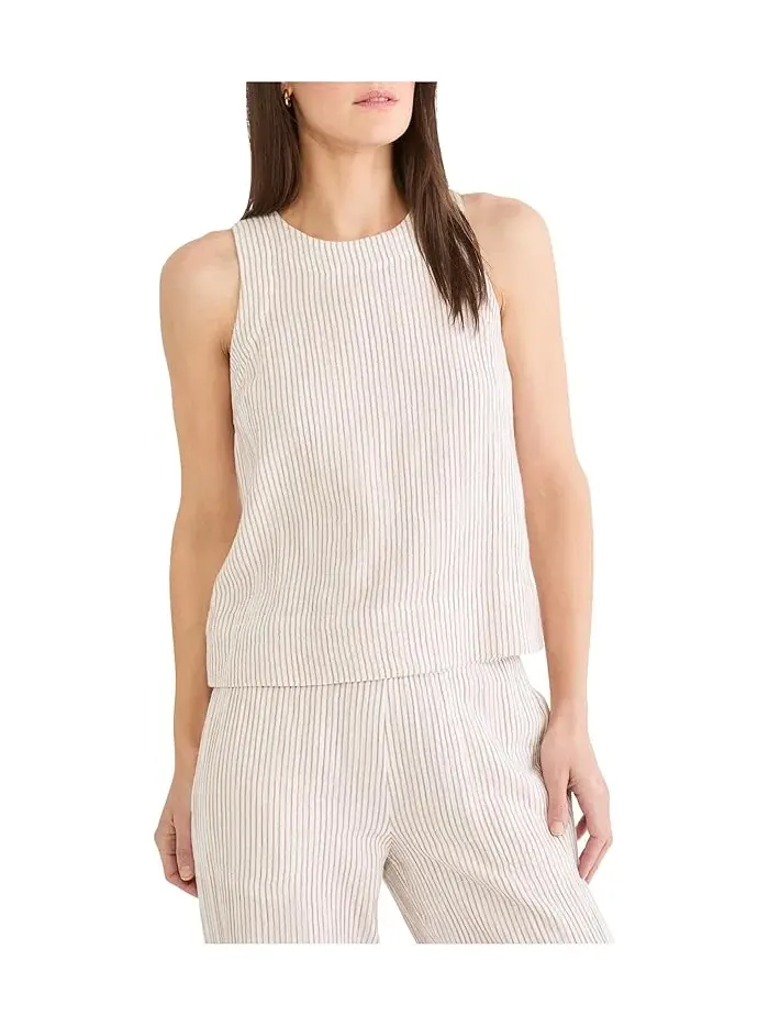 Топ NIC+ZOE Petite Pinstripe Gauze Pop On Tank — изображение 1 из 4, мульти