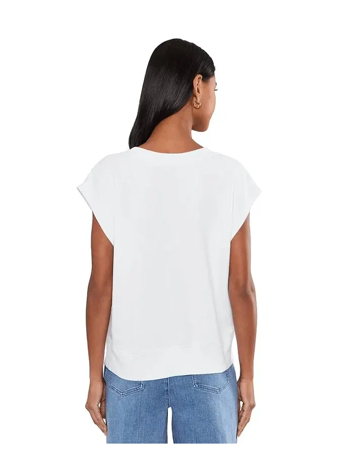 Топ с V-образным вырезом Garment Dyed Terry V-Neck Eileen Fisher — изображение 4 из 5, белый