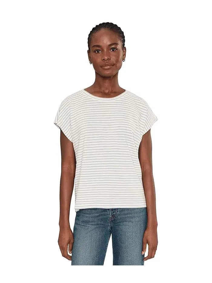 Топ с полоской из органического хлопка Eileen Fisher — изображение 1 из 5, мел