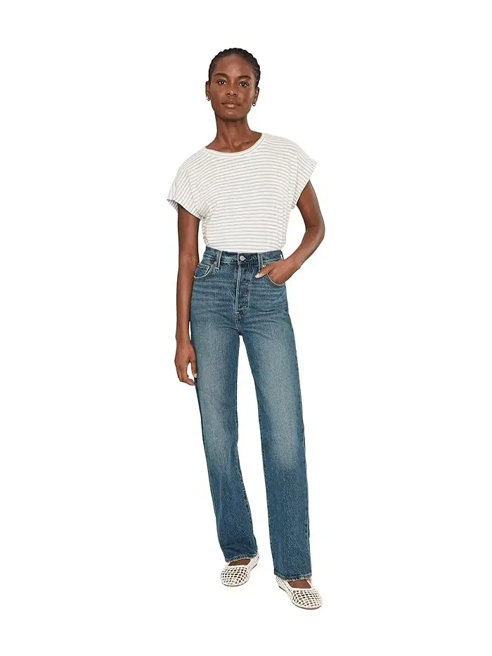 Топ с полоской из органического хлопка Eileen Fisher — изображение 2 из 5, мел