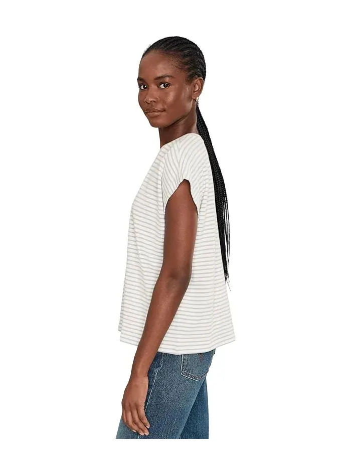 Топ с полоской из органического хлопка Eileen Fisher — изображение 3 из 5, мел