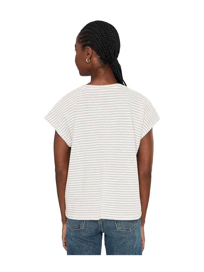 Топ с полоской из органического хлопка Eileen Fisher — изображение 4 из 5, мел