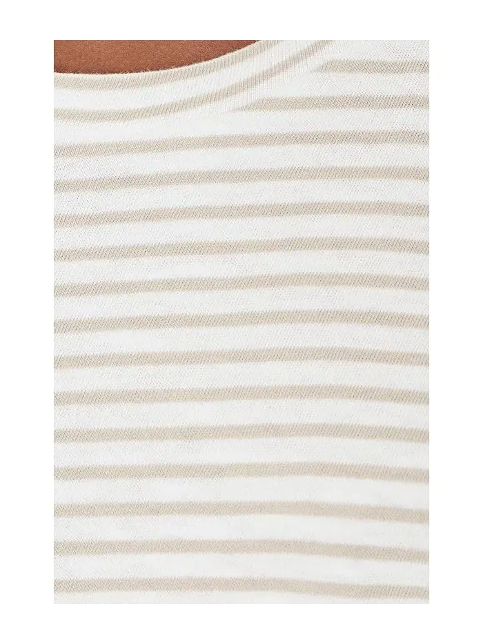 Топ с полоской из органического хлопка Eileen Fisher — изображение 5 из 5, мел