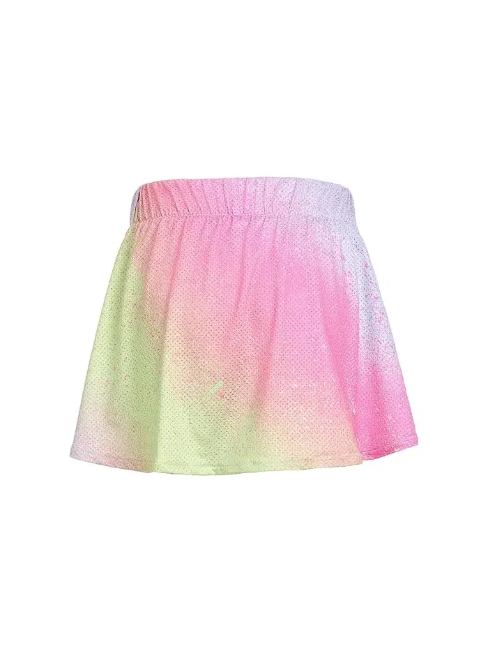 Юбка с принтом Sleeveless Box Tee AOP Faux Wrap Skort Set Adidas Kids — 2