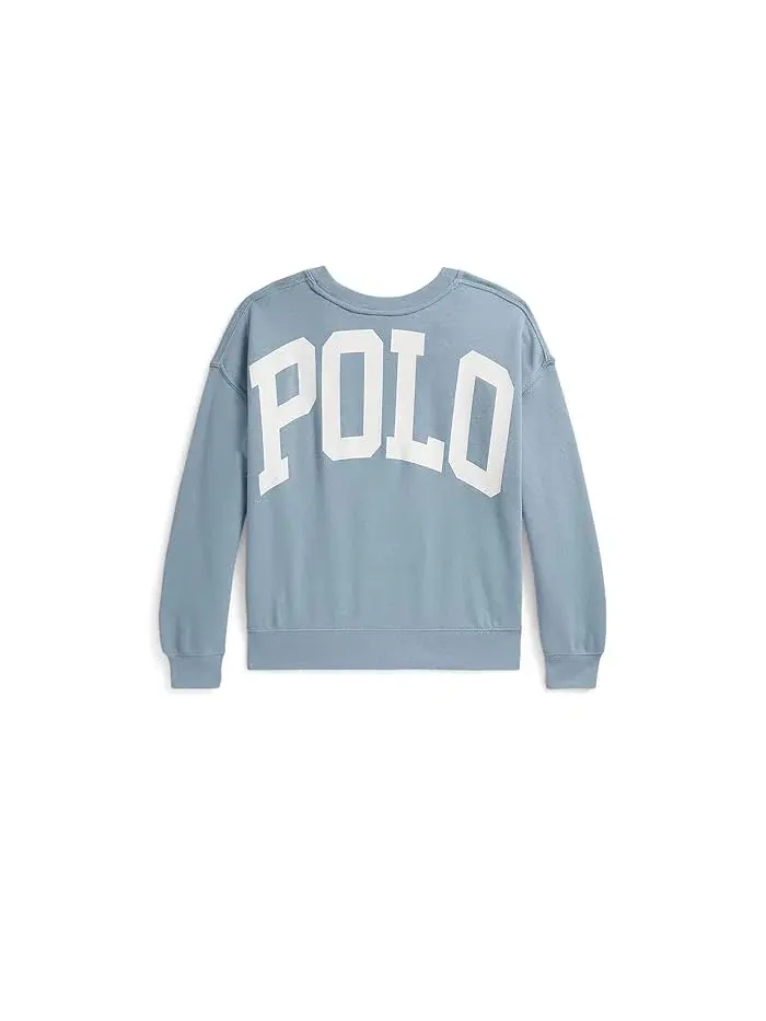 Свитшот с логотипом Logo Terry Polo Ralph Lauren Kids — изображение 2 из 2, синий