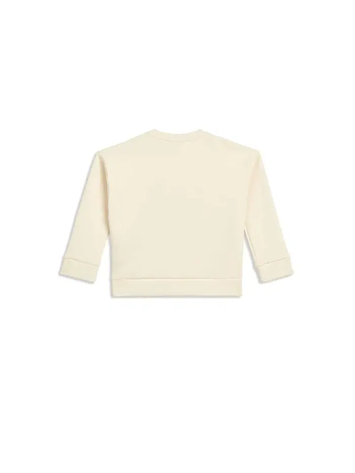 Свитшот оверсайз Spacer Knit Oversized Crew Lacoste Kids — изображение 2 из 3, пудра