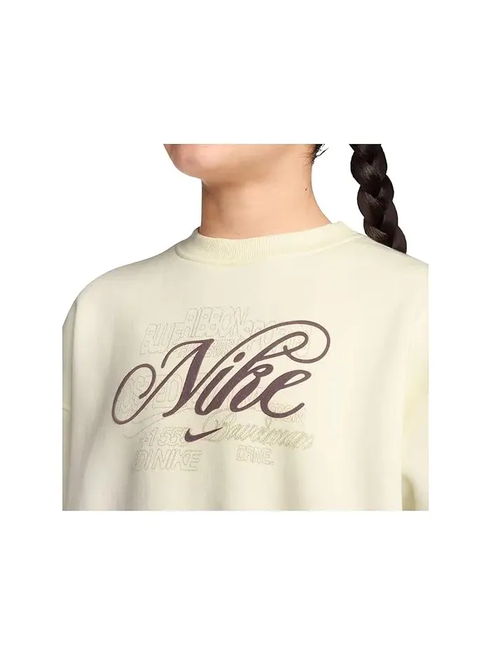 Кофта флисовая свободного кроя Sportswear Club Nike Kids — изображение 3 из 3, перламутровый