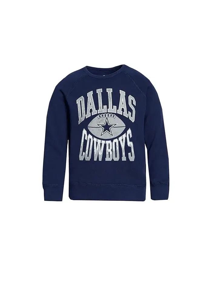 Флисовая толстовка с рукавом реглан Dallas Cowboys Hot Route Junk Food Clothing Kids — изображение 1 из 3, синий/красный