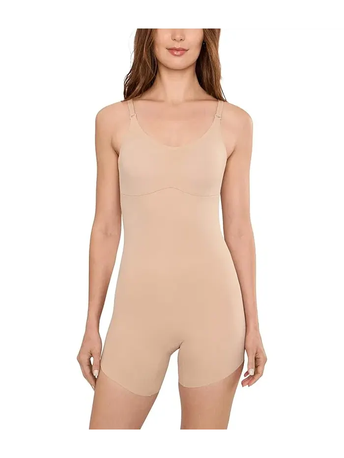 Боди Naomi & Nicole Sidekick Slanted Hem Low Back — изображение 1 из 4, бежевый