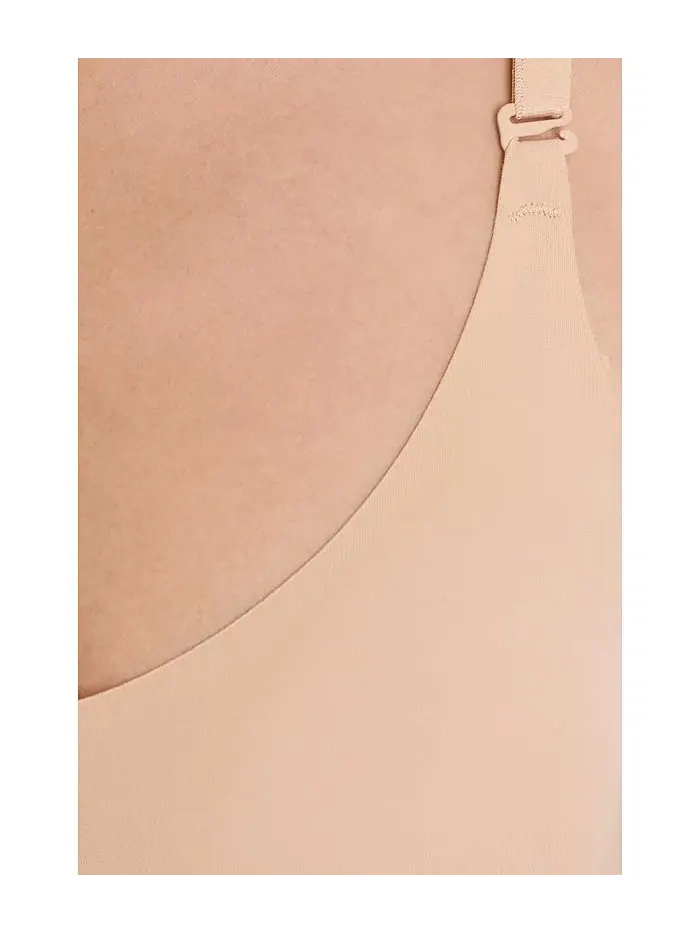 Боди Naomi & Nicole Sidekick Slanted Hem Low Back — изображение 4 из 4, бежевый