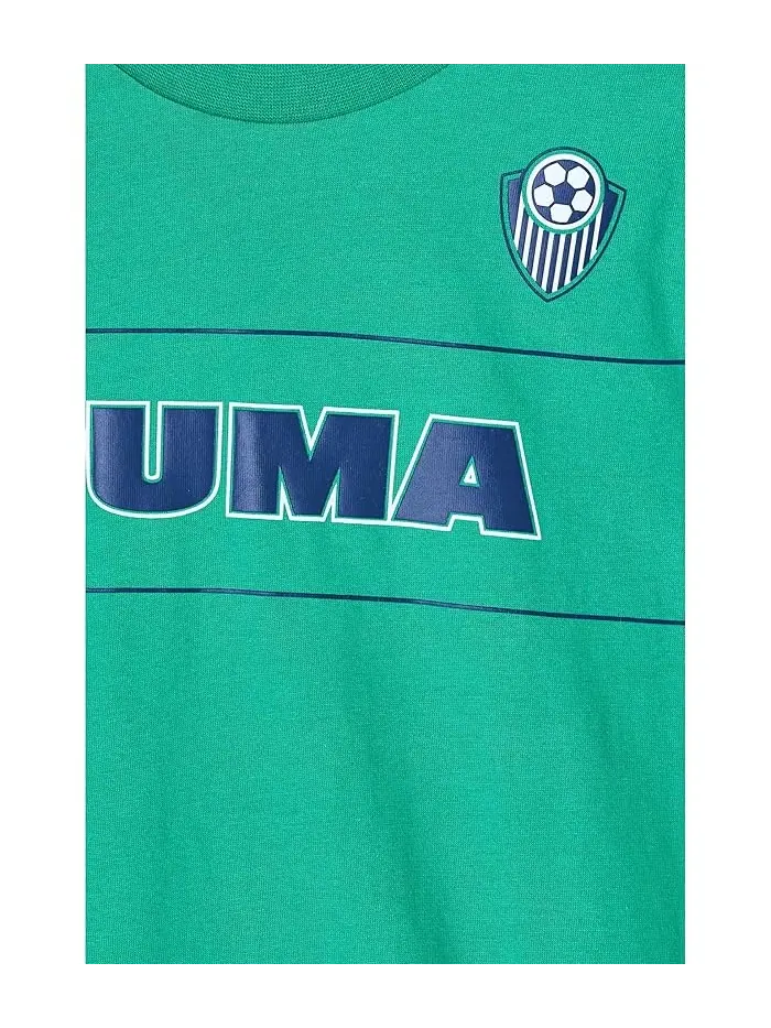Детский комплект футболка и шорты Graphic T-shirt & Fleece Short Set PUMA Kids — изображение 3 из 3, зеленый