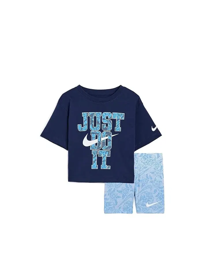 Детский комплект из футболки и велосипедок Nike Kids Lace It Up — изображение 1 из 3, синий