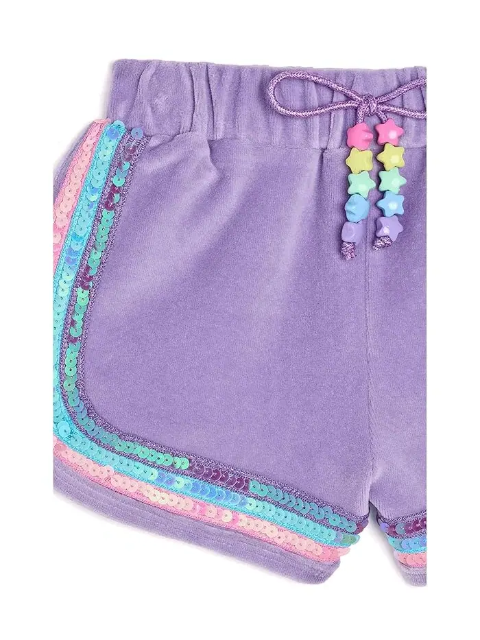 Детский комплект из топа и шорт Rainbow Velour Sequin Lola and The Boys — изображение 3 из 3, мульти