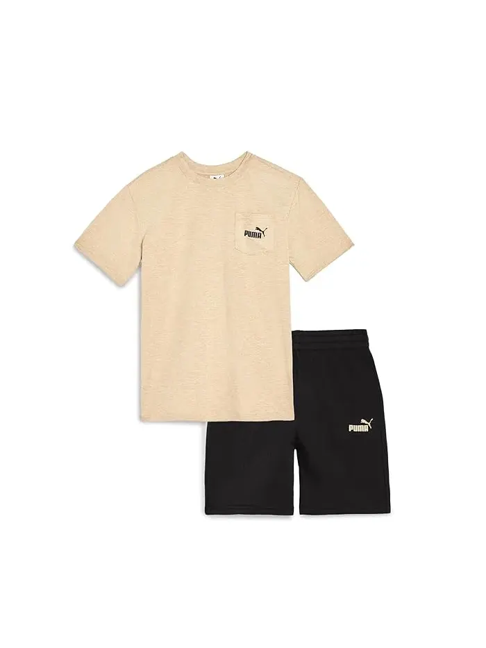 Детский комплект футболка и шорты из флиса Air Mesh PUMA Kids — изображение 1 из 3, песочный