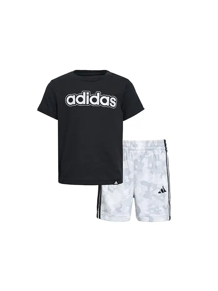 Детский комплект с камуфляжным принтом Adidas Kids — изображение 1 из 3, черный