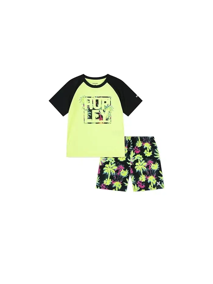 Костюм для плавания с пальмовым принтом Pop Color Palm Swim Set Hurley Kids — изображение 1 из 4, мульти