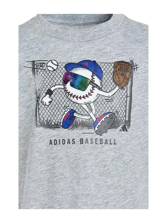 Детский комплект футболка и шорты с принтом Adidas Kids — изображение 3 из 3, серый