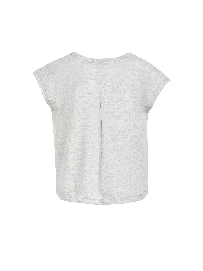 Комплект футболка и шорты Back Pleated Heather Tee Mesh Shorts Set Adidas Kids — изображение 2 из 3, светлый серый