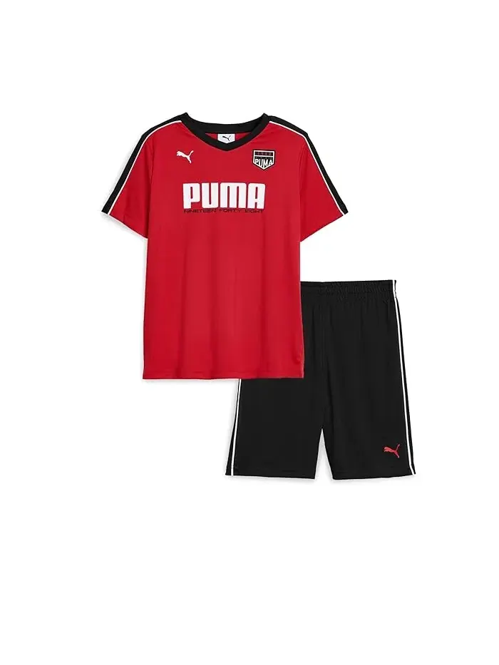 Детский комплект: футболка с принтом и шорты PUMA Kids — изображение 1 из 3, красный