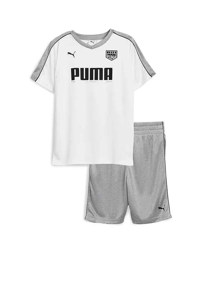 Детский комплект из футболки и шорт с принтом PUMA Kids — изображение 1 из 3, красный